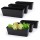 12x3.8 Inch Herb Planters, Greaner 6 Pack Black Rectangle Window Boxes with Tray, Indoor Succulent Cactus Mint Plastic Pot for Windowsill , Balcony, Office, Outdoor Garden