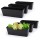 12x3.8 Inch Herb Planters, Greaner 6 Pack Black Rectangle Window Boxes with Tray, Indoor Succulent Cactus Mint Plastic Pot for Windowsill , Balcony, Office, Outdoor Garden