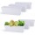 12x3.8 Inch Herb Planters, Greaner 6 Pack White Rectangle Window Boxes with Tray, Indoor Succulent Cactus Mint Plastic Pot with Saucer for Windowsill , Balcony, Office, Outdoor Garden