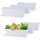 12x3.8 Inch Herb Planters, Greaner 6 Pack White Rectangle Window Boxes with Tray, Indoor Succulent Cactus Mint Plastic Pot with Saucer for Windowsill , Balcony, Office, Outdoor Garden