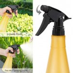 2 Pack Empty Adjustable Mister, Suream 10.6oz/300ml Yellow Mist Stream Mode Bottles with Trigger for Hair, Refillable Plastic Water Sprayer for Haircutting, Planting, Gardening, Ironing and Cleaning