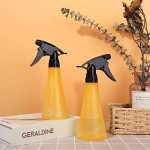 2 Pack Empty Adjustable Mister, Suream 10.6oz/300ml Yellow Mist Stream Mode Bottles with Trigger for Hair, Refillable Plastic Water Sprayer for Haircutting, Planting, Gardening, Ironing and Cleaning