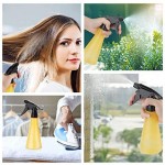 2 Pack Empty Adjustable Mister, Suream 10.6oz/300ml Yellow Mist Stream Mode Bottles with Trigger for Hair, Refillable Plastic Water Sprayer for Haircutting, Planting, Gardening, Ironing and Cleaning