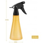 2 Pack Empty Adjustable Mister, Suream 10.6oz/300ml Yellow Mist Stream Mode Bottles with Trigger for Hair, Refillable Plastic Water Sprayer for Haircutting, Planting, Gardening, Ironing and Cleaning