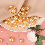 250PCS Floating Gold Pearls and 2300PCS Water Gel Beads for Vase Fillers, Suream Round No Hole Assorted Beads for Centerpieces, Table Scatters, Candle, Wedding, Birthday, Floral Decoration (8/14/20mm)