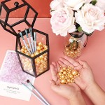 250PCS Floating Gold Pearls and 2300PCS Water Gel Beads for Vase Fillers, Suream Round No Hole Assorted Beads for Centerpieces, Table Scatters, Candle, Wedding, Birthday, Floral Decoration (8/14/20mm)