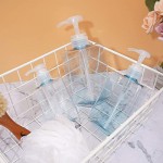 3 Pack Empty Hand Pump Bottles, Suream 5.1oz/150ml, 9.9oz/280ml, 15.8oz/450ml Blue Soap Dispensers, Empty Plastic Refillable Shower Water Containers for Bathroom Soap Lotion Shampoo and Conditioner