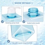 3 Pack Empty Hand Pump Bottles, Suream 5.1oz/150ml, 9.9oz/280ml, 15.8oz/450ml Blue Soap Dispensers, Empty Plastic Refillable Shower Water Containers for Bathroom Soap Lotion Shampoo and Conditioner
