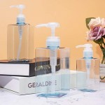 3 Pack Empty Hand Pump Bottles, Suream 5.1oz/150ml, 9.9oz/280ml, 15.8oz/450ml Blue Soap Dispensers, Empty Plastic Refillable Shower Water Containers for Bathroom Soap Lotion Shampoo and Conditioner