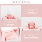 3 Pack Empty Hand Pump Containers, Suream 9.9oz/280ml Clear Pink Refillable Plastic Square Shower Bottles for Essential Oil Lotion Shampoo, Great Soap Dispensers for Bathroom, Kitchen Sink and Travel