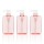 3 Pack Empty Hand Pump Containers, Suream 9.9oz/280ml Clear Pink Refillable Plastic Square Shower Bottles for Essential Oil Lotion Shampoo, Great Soap Dispensers for Bathroom, Kitchen Sink and Travel