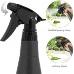 4 Packs Spray Bottles with Stream, Suream 10.6oz/300ml Gray Mist Sprayer with Black Adjustable Nozzle for Curly Hair, Refillable Empty Plastic Bottle for Hairdressing, Planting, Ironing and Cleaning