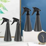 4 Packs Spray Bottles with Stream, Suream 10.6oz/300ml Gray Mist Sprayer with Black Adjustable Nozzle for Curly Hair, Refillable Empty Plastic Bottle for Hairdressing, Planting, Ironing and Cleaning
