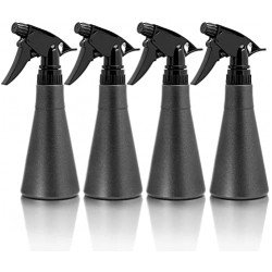 4 Packs Spray Bottles with Stream, Suream 10.6oz/300ml Gray Mist Sprayer with Black Adjustable Nozzle for Curly Hair, Refillable Empty Plastic Bottle for Hairdressing, Planting, Ironing and Cleaning