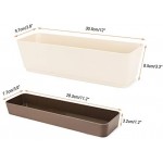 Greaner 12x3.8 Inch 6 Pack Window Box Planter, Rectangle Herb Planter with Saucer, Modern Indoor Small Succulent Cactus Plastic Plant Pot for Windowsill, Garden Balcony, Home Office Outdoor Decoration