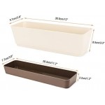 6 Pack Window Box Planter, Greaner 12x3.8 Inch Rectangle Herb Planter with Saucer, Modern Indoor Small Succulent Cactus Plastic Plant Pot for Windowsill, Garden Balcony, Home Office Outdoor Decoration