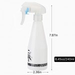 Barber Water Bottle, Suream 2 Pack 8.45oz/240ml Plastic Water Spray Bottle for Curly Hair, Empty Refillable Container Mister for Salon Use, Hair Styling, Planting, Gardening, Ironing and Cleaning