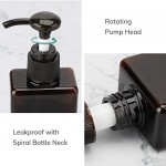 Brown Liquid Soap Dispensers, Suream 3 Packs 5.1oz/150ml Plastic Refillable Square Hand Pump Containers Filling with Essential Oil Soap Lotion Shampoo for Bathroom, Kitchen Sink and Travel Use