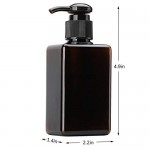 Brown Liquid Soap Dispensers, Suream 3 Packs 5.1oz/150ml Plastic Refillable Square Hand Pump Containers Filling with Essential Oil Soap Lotion Shampoo for Bathroom, Kitchen Sink and Travel Use