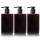 Brown Plastic Pump Bottles, Suream 3 Packs 9.9oz/280ml Plastic Refillable Square Hand Pump Containers for Essential Oil Soap Lotion, Great Soap Dispensers for Bathroom, Kitchen Sink and Travel Use