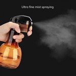 Clear Amber Spray Bottle, Suream 13.5oz/400ml Misting Bottle with Black Trigger for Curly Hair, Refillable Empty Plastic Stream Spray Bottle for Hairdressing, Plant Watering and Cleaning Solutions