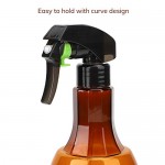 Clear Amber Spray Bottle, Suream 13.5oz/400ml Misting Bottle with Black Trigger for Curly Hair, Refillable Empty Plastic Stream Spray Bottle for Hairdressing, Plant Watering and Cleaning Solutions