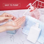 Empty Hand Pump Bottles for Shower, Suream 3 Pack 9.9oz/280ml White Pink Blue Refillable Square Soap Dispensers for Lotion Shampoo Hand Wash, Plastic Containers for Bathroom, Kitchen Sink and Travel