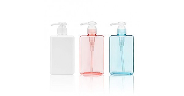 Hand Pump Containers for Shampoo, Suream 3 Pack 22oz/650ml Clear Brown  Green Plastic Empty Refillable