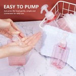 Empty Liquid Shower Pump Containers, Suream 5.1oz/150ml, 9.9oz/280ml, 15.8oz/450ml Clear Pink Soap Dispensers for Lotion, Plastic Refillable Shower Water Bottles for Bathroom, Kitchen Sink and Travel