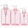 Empty Liquid Shower Pump Containers, Suream 5.1oz/150ml, 9.9oz/280ml, 15.8oz/450ml Clear Pink Soap Dispensers for Lotion, Plastic Refillable Shower Water Bottles for Bathroom, Kitchen Sink and Travel