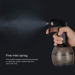 Empty Plastic Spray Bottle, Suream 13.5oz/400ml Black Round Misting Sprayer for Curly Hair, Refillable Water Plant Mister for Hair Styling, Gardening, Ironing and Cleaning Solutions