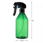 Empty Sprayer for Hair, Suream 10.1oz/300ml Clear Green Transparent Mist Spray Bottle with Trigger, Refillable Plastic Water Mister for Hair Styling, Planting, Flower Watering, Gardening and Cleaning