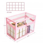 Glass Lipstick Makeup Organizer, Suream 18 Slots Pink Clear Beauty Cosmetic Storage with Lid, Transparent Dustproof Display Case Holder for Display Decoration, Dresser, Countertop, Bathroom Vanity