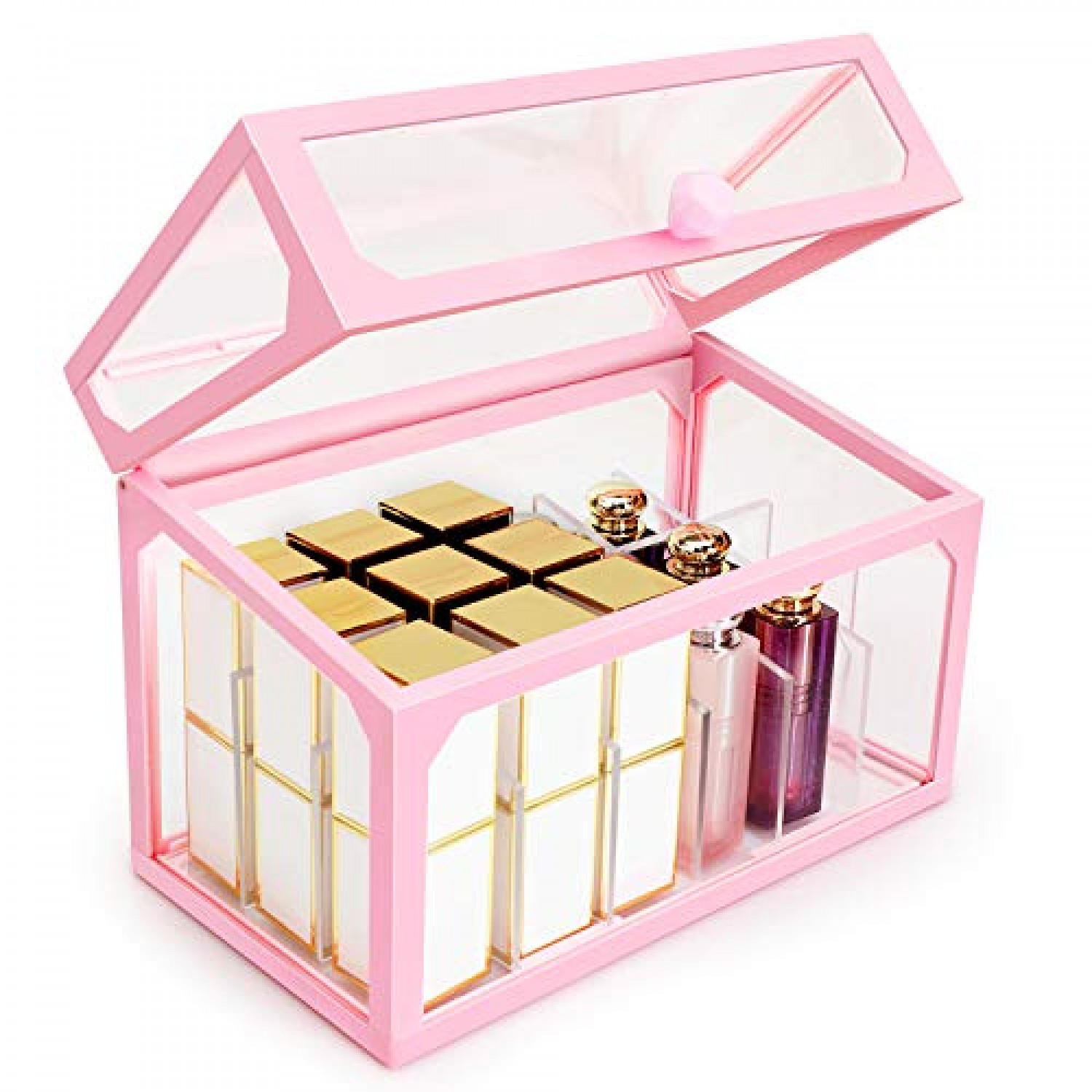 Pink Clear Makeup Organizer