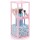 Glass Makeup Brush Holder with Pearls, Suream 8.3in Pink Clear Square Dustproof Transparent Cosmetic Display Organizer with Colorful Beads for Drawer, Dresser, Countertop, Bedroom and Bathroom vanity