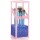 Glass Transparent Holder for Makeup Brush, Suream 8.3” Pink Clear Square Cosmetic Beauty Storage with Lid, Eyeliner Display Organizer with Blue Pearls for Desktop, Dresser, Bedroom and Bathroom Vanity