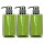 Green Pump Containers for Shampoo, Suream 3 Packs 15.8oz/450ml Plastic Refillable Square Soap Dispensers for Essential Oil Soap Lotion, Great Bottles for Bathroom and Kitchen Counter Use