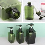 Green Pump Dispenser for Bathroom, Suream 3 Packs 5.1oz/150ml, 9.9oz/280ml, 15.8oz/450ml, Plastic Refillable Square Hand Pump Containers Filling with Soap Lotion Shampoo for Bathroom and Kitchen Use