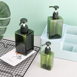 Green Pump Dispenser for Bathroom, Suream 3 Packs 5.1oz/150ml, 9.9oz/280ml, 15.8oz/450ml, Plastic Refillable Square Hand Pump Containers Filling with Soap Lotion Shampoo for Bathroom and Kitchen Use