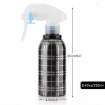 Hair Mister Bottle, Suream 8.45oz/250ml Spray Water Bottle with Black Grid for Curly Hair, Refillable Empty Mist Sprayer for Hair Caring, Plants Watering, Ironing and Cleaning Uses