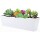 Large Window Boxes Planters, Greaner 1PCS 16x3.8 Inch White Vegetable Herb Planters with Tray, Indoor Succulent Cactus Flowers Plastic Rectangle Pot for Balcony, Office, Garden, Outdoor, Windowsill