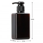 Liquid Soap Dispensers, Suream 3 Packs 5.1oz/150ml Clear Brown Green Plastic Refillable Square Pump Bottles for Essential Oil Soap Lotion, Containers for Hair, Bathroom, Kitchen Sink and Travel Use