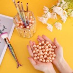 Makeup Beads for Brush Holder, Suream 160 Pieces 16mm/0.63Inch Beads for Cosmetic Lipstick Organizer, Vase Filler for Wedding Centerpiece, Birthday Party, Table Scatter, Home Decoration(Gold, No Hole)