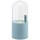 Makeup Brush Holder with lid, Suream 8.9” Plastic Blue Dustproof Cosmetic Eyeliner Eyeshadow Brush Container Storage with Free Pearls for Desktop, Dresser Table, Bedroom and Bathroom Vanity