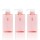 Plasitc Pump Containers for Shampoo, Suream 3 Pack 15.8oz/450ml Pink Refillable Square Soap Dispensers for Essential Oil Soap Lotion, Great Bottles for Bathroom and Kitchen Counter Use