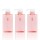 Plasitc Pump Containers for Shampoo, Suream 3 Pack 15.8oz/450ml Pink Refillable Square Soap Dispensers for Essential Oil Soap Lotion, Great Bottles for Bathroom and Kitchen Counter Use
