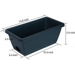 Plastic Flower Boxes, Greaner 3 Packs 13.8 Inch Window Boxes with Trays, Outdoor Rectangle Vegetable Planters, Plant Herbs Succulents Pots for Gardening Windowsill Home Decoration Use (Dark Green)