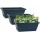 Plastic Flower Boxes, Greaner 3 Packs 13.8 Inch Window Boxes with Trays, Outdoor Rectangle Vegetable Planters, Plant Herbs Succulents Pots for Gardening Windowsill Home Decoration Use (Dark Green)