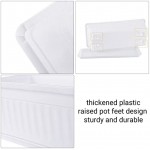 Plastic Flower Boxes Rectangle, Greaner 6 Pack Large Long Planter 16.9x7.48Inch Modern Thicken Vegetable Plant Pot with Tray for Garden, Kitchen, Houses, Offices, Balcony, Outdoor Indoor Use - White