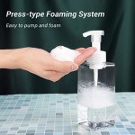 Plastic Foaming Bottle with Pump, Suream 4 Pack 22oz/650ml Clear Brown Modern Empty Refillable Hand Soap Dispenser for Lotion, Shampoo, Square Large Container for Bathroom Body Wash, Kitchen Vanity